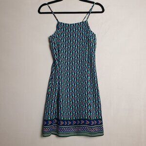 Maeve by Anthropologie Summer Silk Slip Dress Geometric Multicolor Print XXS